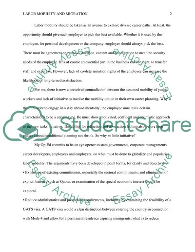 Labor Mobility and Migration