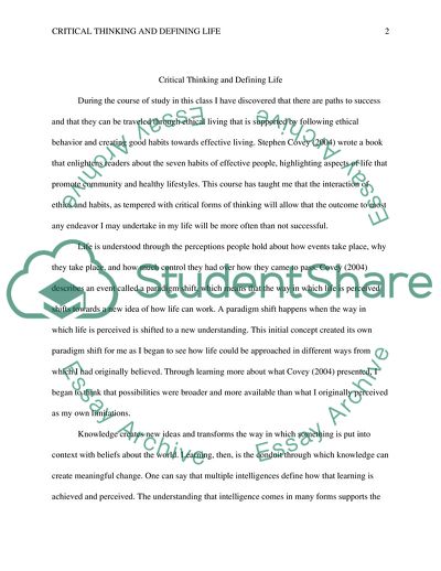 Critical Thinking and Defining Life