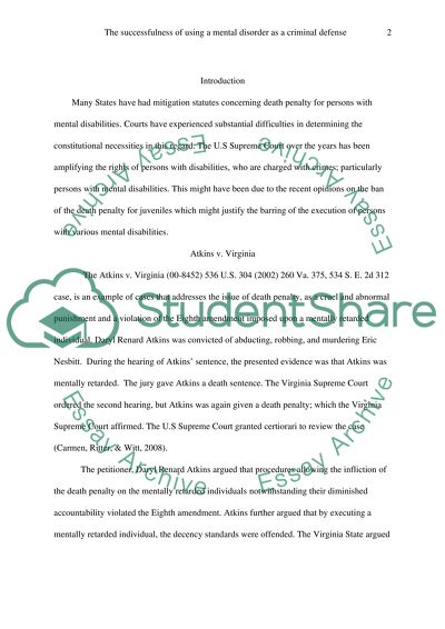 Using a Mental Disorder as a Criminal Defense