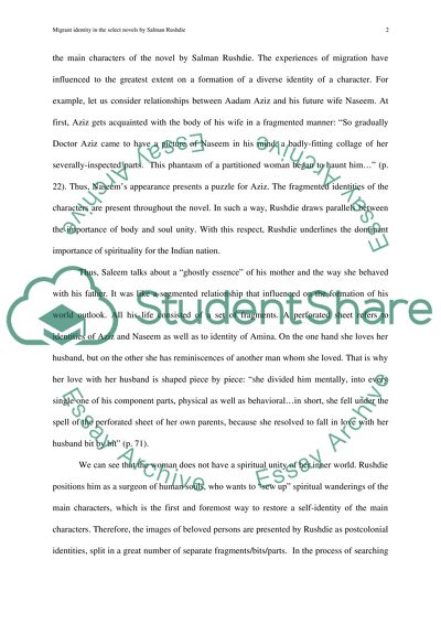 Migrant Identity in the Select Novels by Salman Rushdie