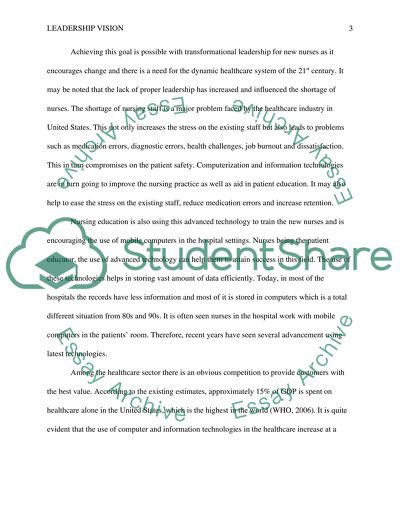 Leadership Vision: To Have EHR at 90% of Healthcare Facilities in the US by 2015