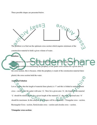 Optimizing the Cross Section of a Gutter
