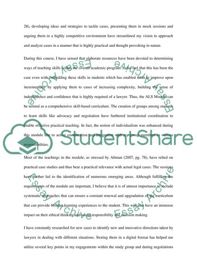 Legal skills learning portfolio