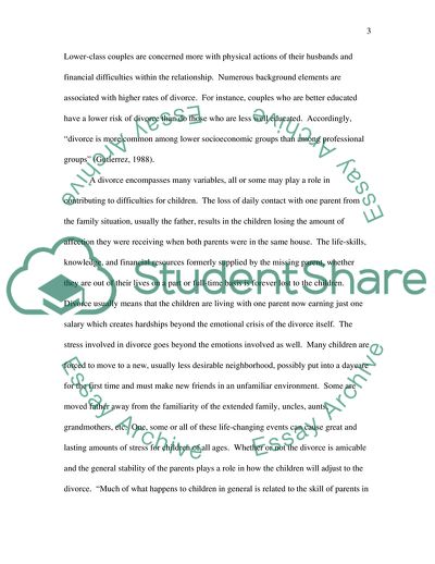 The Impact and Effect of Divorce