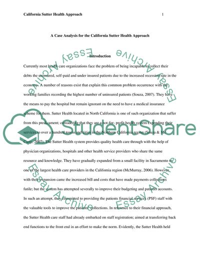 The California Sutter Health Approach