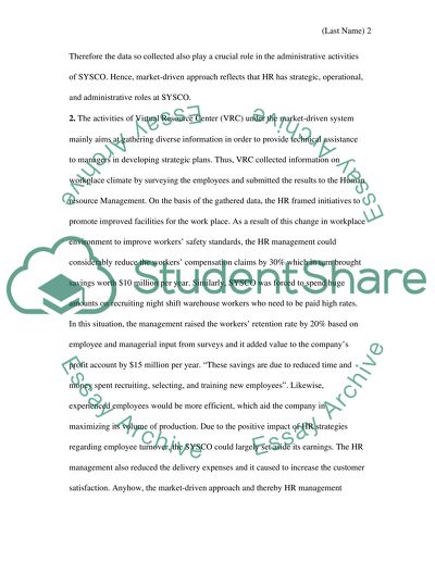 HR Activities in Sysco