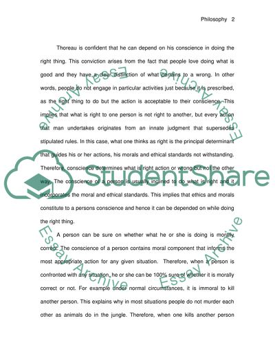 The Conscience of a Person according to Thoreau