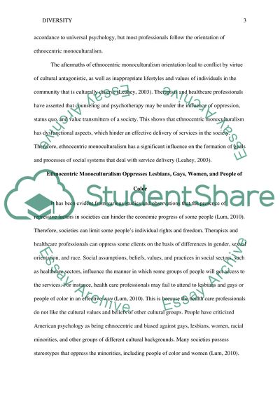 Justification of Diversity