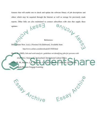Job Analysis due to the Software Published by the SofoText Incorporated