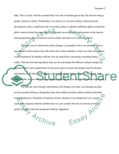 Food and identity: Ethnicity & Regionalism