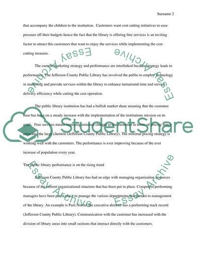 Marketing Plan for Jefferson County Public Library