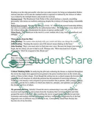 Personal Choice Film Evaluation