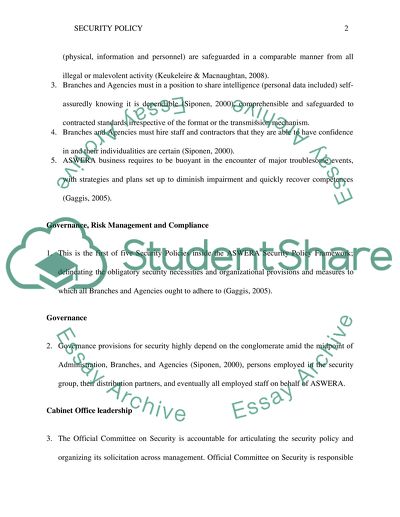 Scurity Policy Framework Outline
