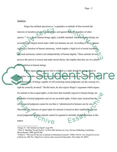 Ethical Treatment of Animals and Animal Rights