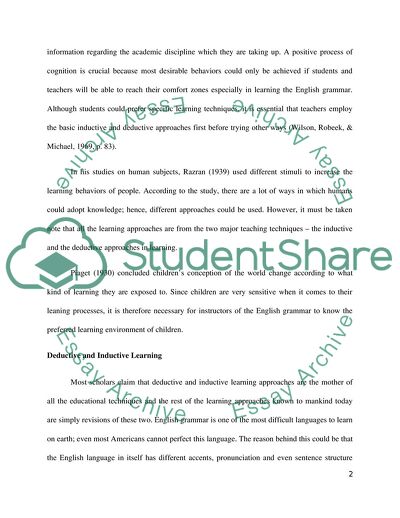 Teachers Cognition of English Grammar Teaching