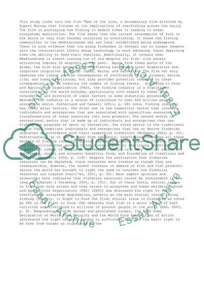 Ethical Decision Making and Leadership as Portrayed in the End of the Line Film