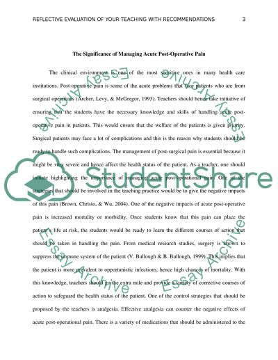 The Significance of Managing Acute Postoperative Pain
