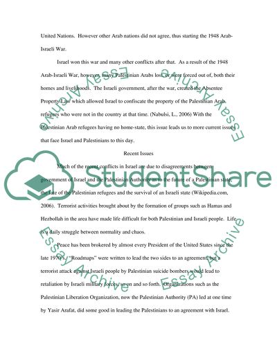 Palestine, Israel and the Arab-Israeli Conflict