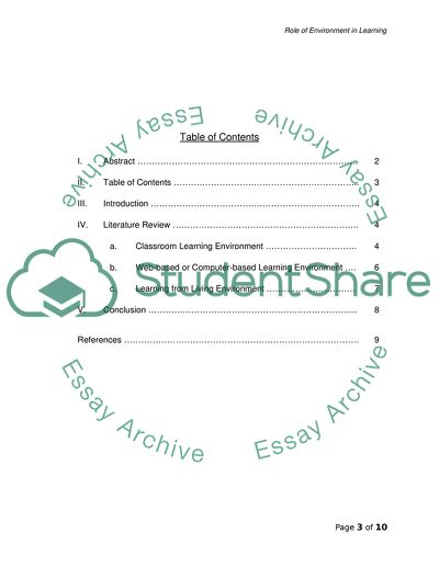 How the environment plays a role in learning