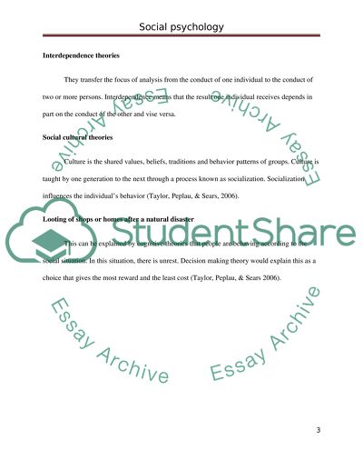 Approaches to Social Psychology