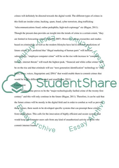 Criminology 1 question future crime