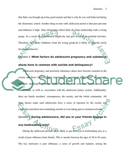 Behavior among Adolescents