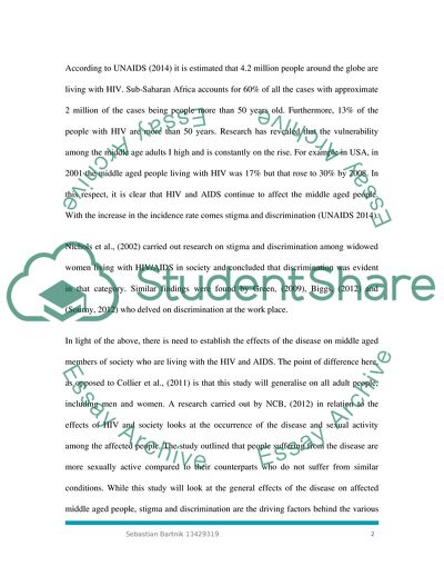 Stigma and Discrimination of Living with HIV in Middle-Aged People