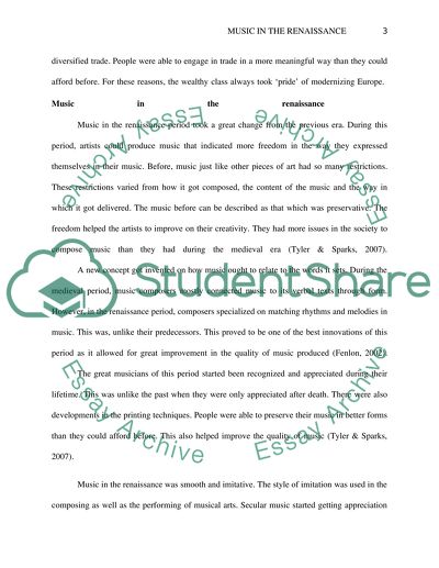 Music in Rennaissance