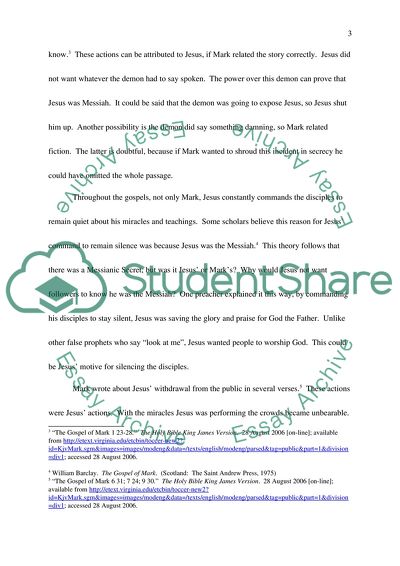 Is there a Messianic Secret in Mark