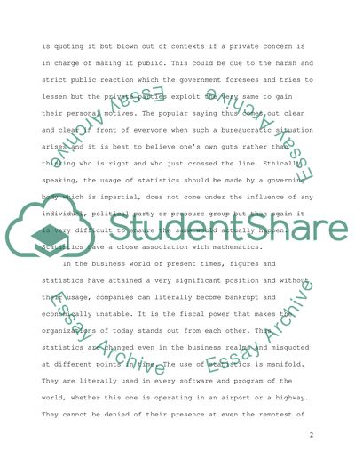 The Usage Of Statistics