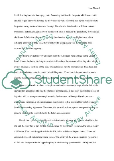 Loser Pays Rules Make A Comeback