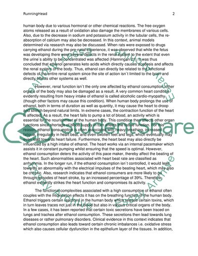 Ethanol effect on kidney