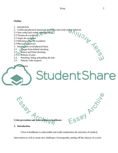 Crisis Prevention and Intervention in Healthcare