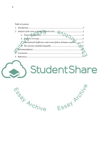 The Roots of the Global Financial Crisis