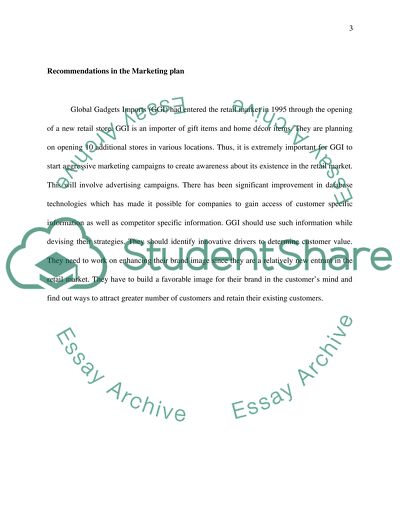 Marketing Plan- Marketing metrics