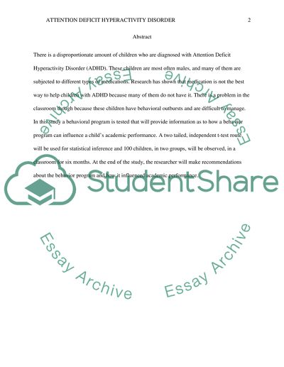 Attention Deficit Hyperactivity Disorder and Profession of Academic Performance