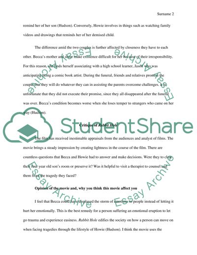 Critique of Rabbit Hole by John Cameron Mitchell