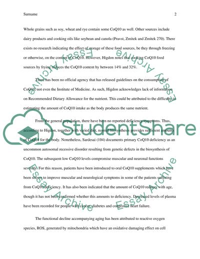 Coenzyme Q10 as a Nutrient