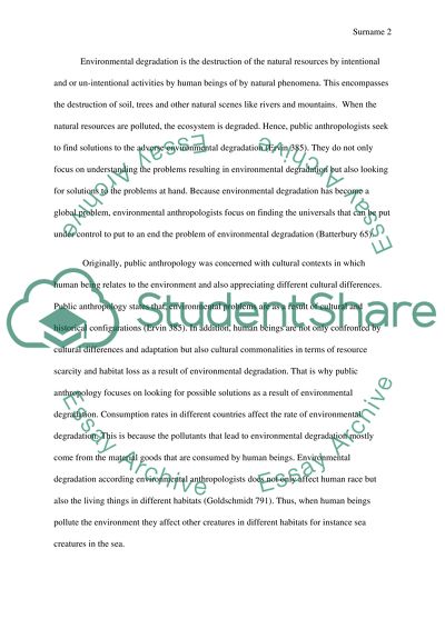 Public Anthropology in Environmental Degradation