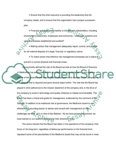 The Board of Directors of Medtronics