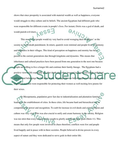 Happiness in ancinet cultures