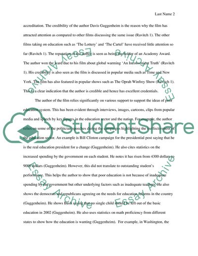 A critique of movie Waiting for Superman