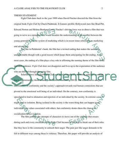 Close analysis to the film Fight club