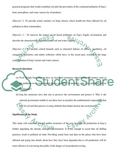 Evaluation of Environmental Impacts of Oil Exploration and Production