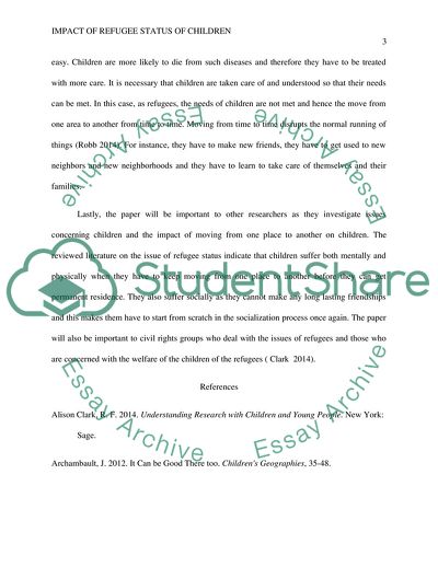 Impact of Refugee Status on Children