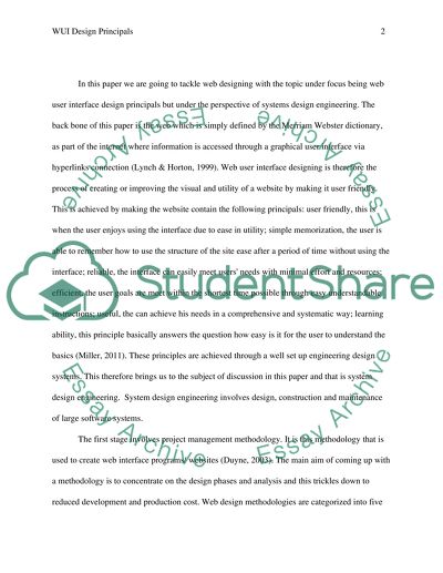 Web User Interface Design Principals