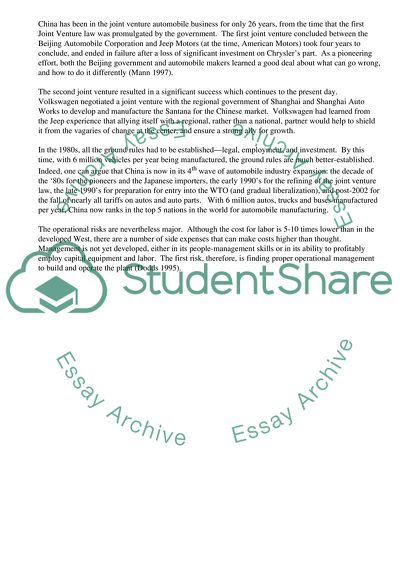 Risk Assessment for a De Novo Company in a Developing Country