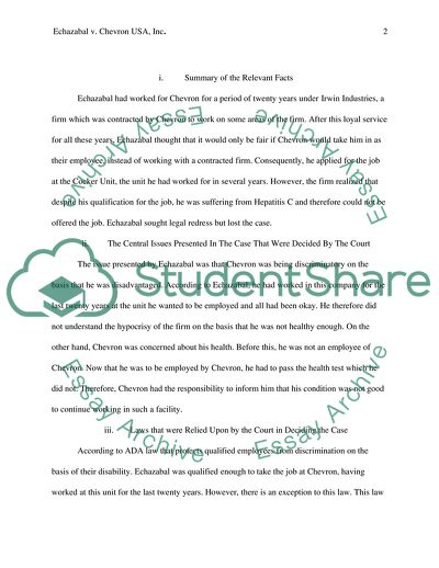 Echazabal vs Chevron USA, Inc