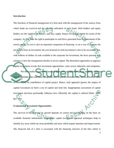 Financial Strategy and Evaluation of Investment Opportunities