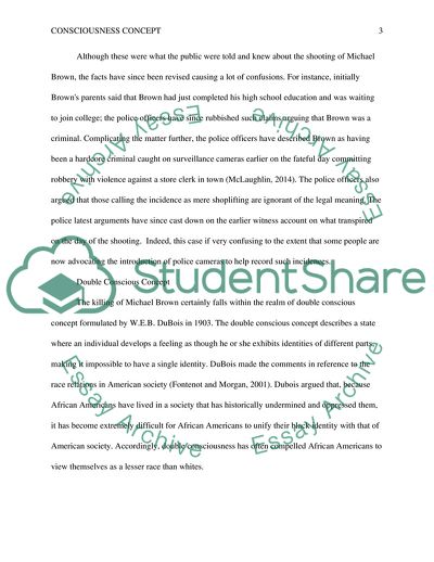 Application of WEB Dubois Double Consciousness Concept on Ferguson, Missouri Incident